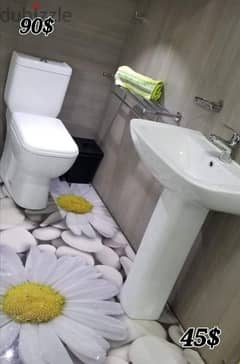 كرسي حمام toyo مع مغسلةbathroom toilet sets 0