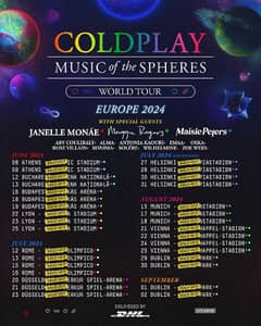 2 coldplay concert tickets for sale - 8 june athens greece