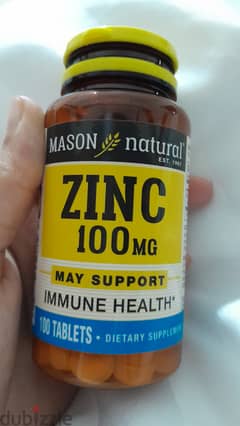 Zinc supplement ,Mason natural 100 mg 0