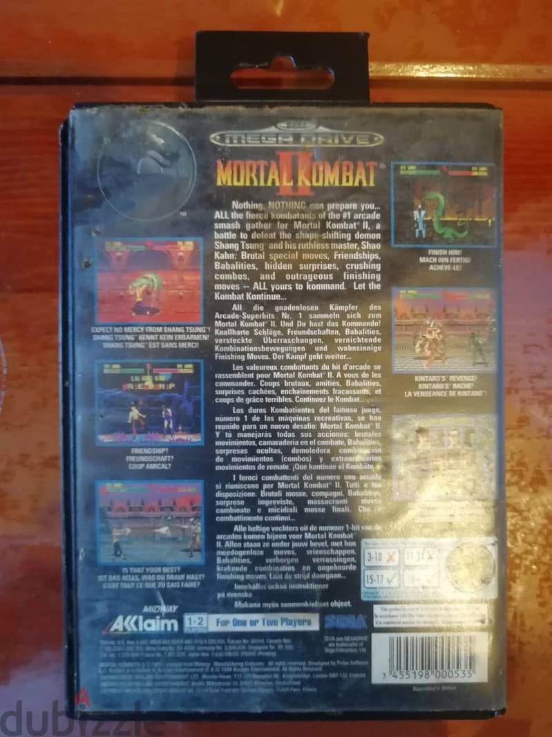 Mortal kombat 2 original sega game in box without manual 1