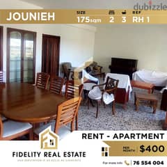 Apartment for rent in Jounieh RH1