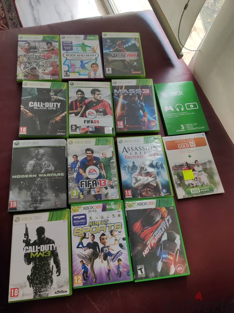 XBOX 360 + Kinect + 12 Games + 12 month online pass 1