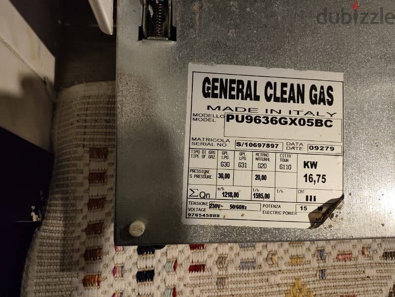 General clean gas فرن ايطالي 2