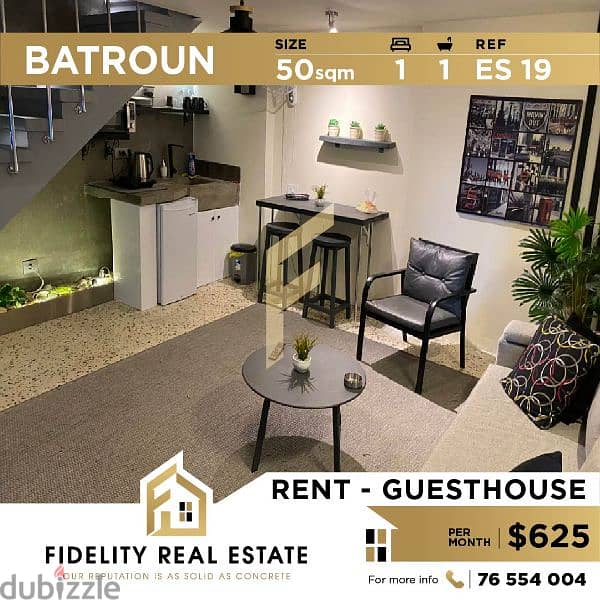 Duplex guesthouse for rent in Batroun ES19 0