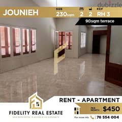 Apartment for rent in Jounieh RH3