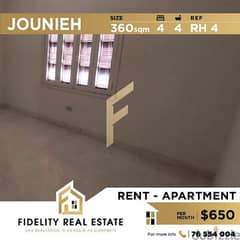 Apartment for rent in Jounieh RH4