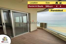 Ramlet Al Bayda 300m2 | Sea View | High floor | Furnished | Classy |PA
