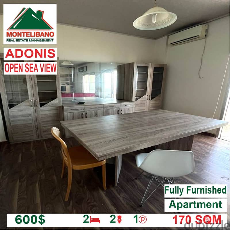 600$ Cash/Month!! Apartment for rent in Adonis!! Open Sea View!! 1