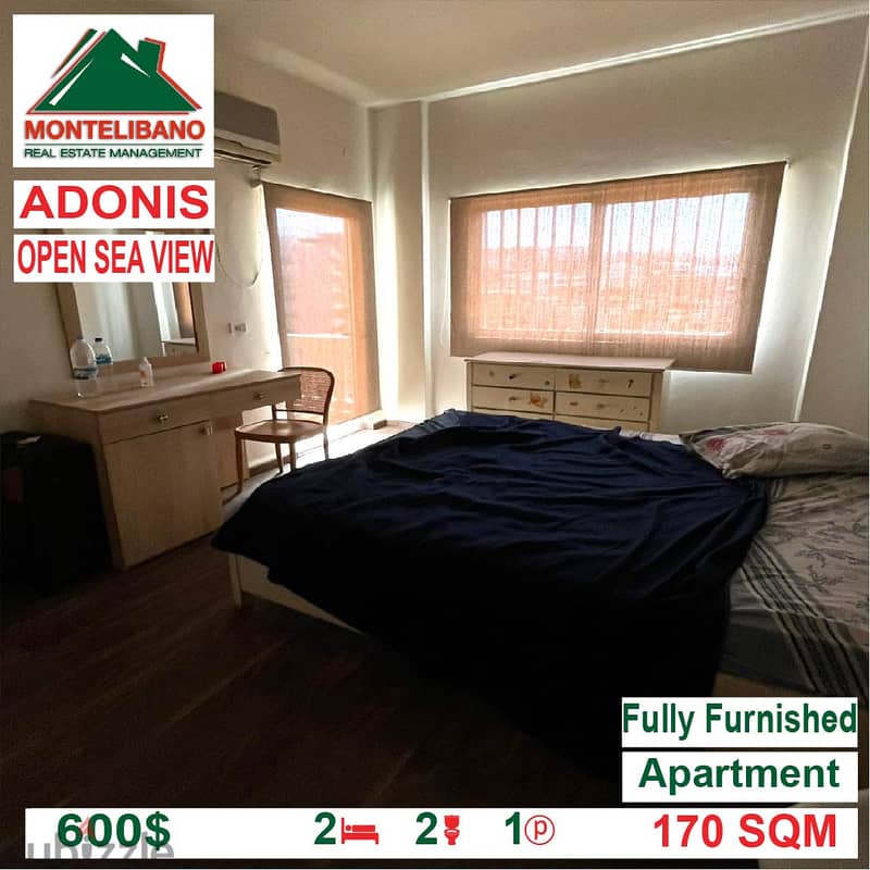 600$ Cash/Month!! Apartment for rent in Adonis!! Open Sea View!! 2