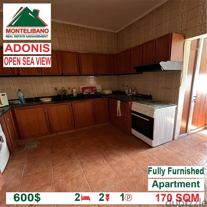 600$ Cash/Month!! Apartment for rent in Adonis!! Open Sea View!! 3