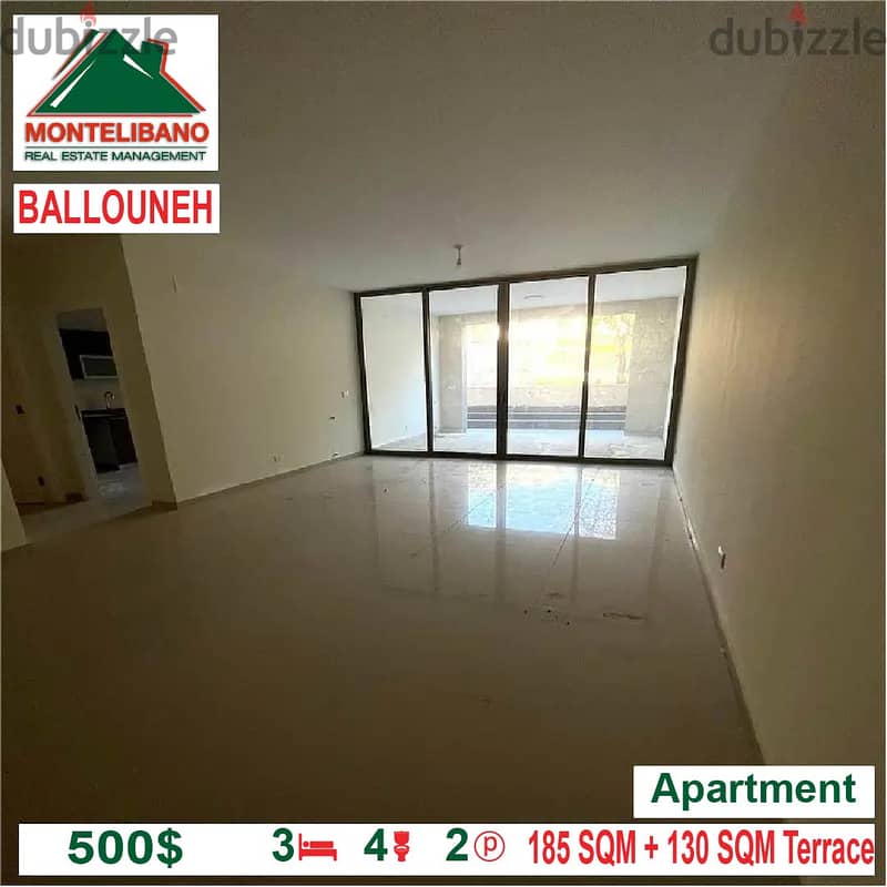 500$/Cash Month!! Apartment for rent in Ballouneh!! 0