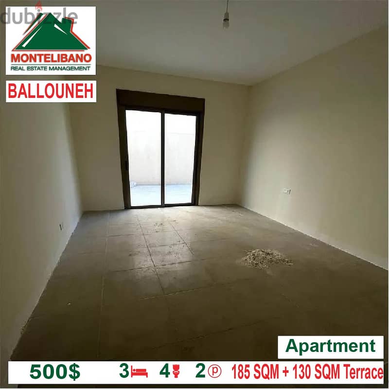 500$/Cash Month!! Apartment for rent in Ballouneh!! 1