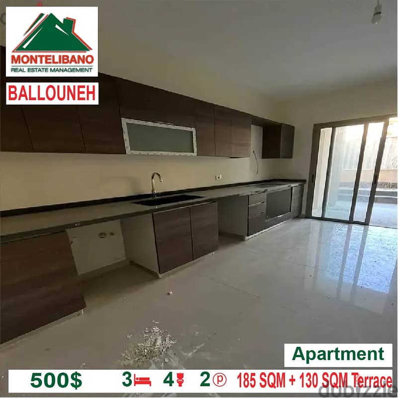 500$/Cash Month!! Apartment for rent in Ballouneh!! 2