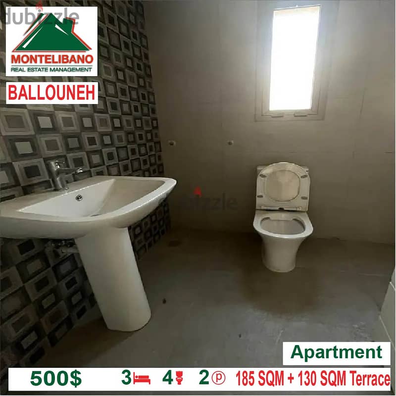 500$/Cash Month!! Apartment for rent in Ballouneh!! 3