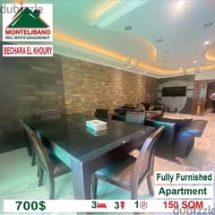 700$!! Fully Furnished Apartment for rent located in Bechara El Khoury 0