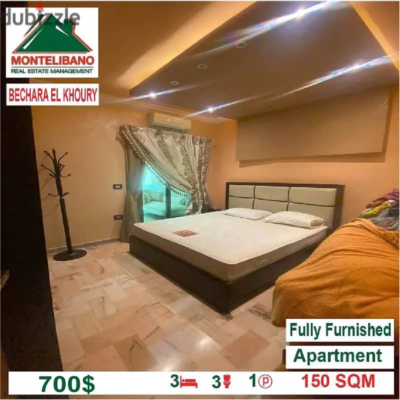 700$!! Fully Furnished Apartment for rent located in Bechara El Khoury 2