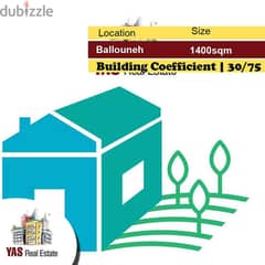 Ballouneh 1400m2 | Panoramic view | 30/75 | Ultra prime location | MY