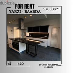 High-end Finishing and Spacious Apartment For Rent in Yarzeh - Baabda