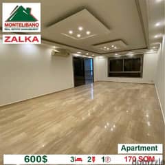 600$!! Prime Location Apartment for rent located in Zalka