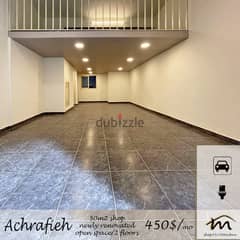 Ashrafieh | 24/7 Electricity | Fully Renovated Shop with a Mezzanine
