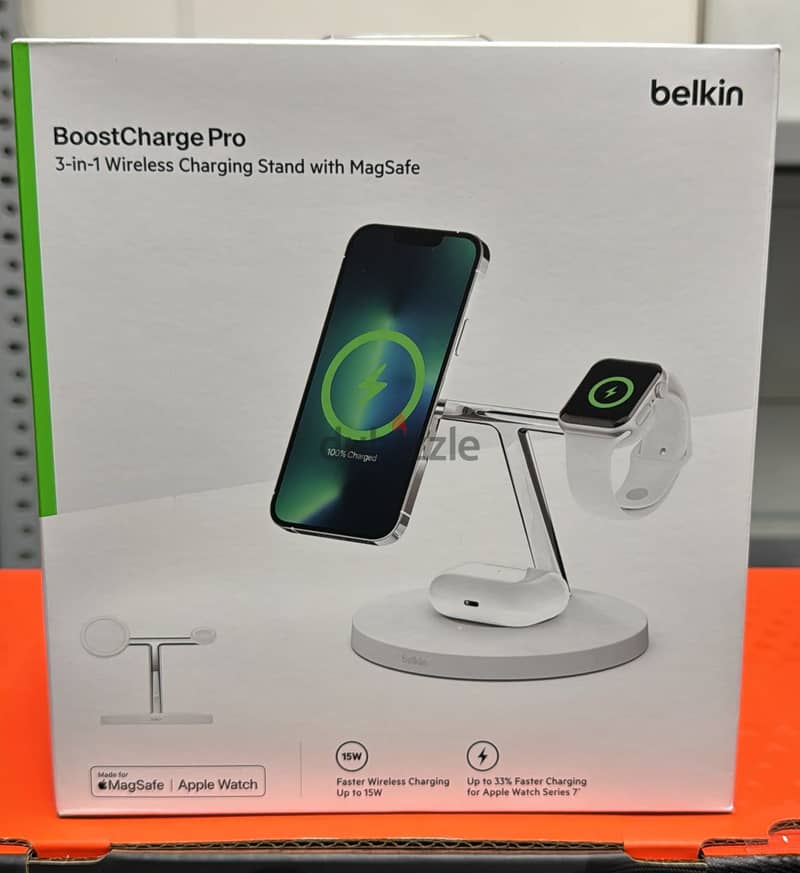 Belkin boost charger pro 3 in 1 wireless charging stand with magsafe w 1