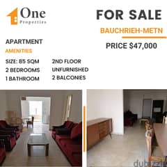 Spacious Apartment for SALE, in BAUCHRIEH/METN.