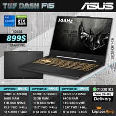 Asus TUF Dash F15 i7 12th Gen 15.6" 144Hz RTX 3050 Ti Gaming Laptop 0