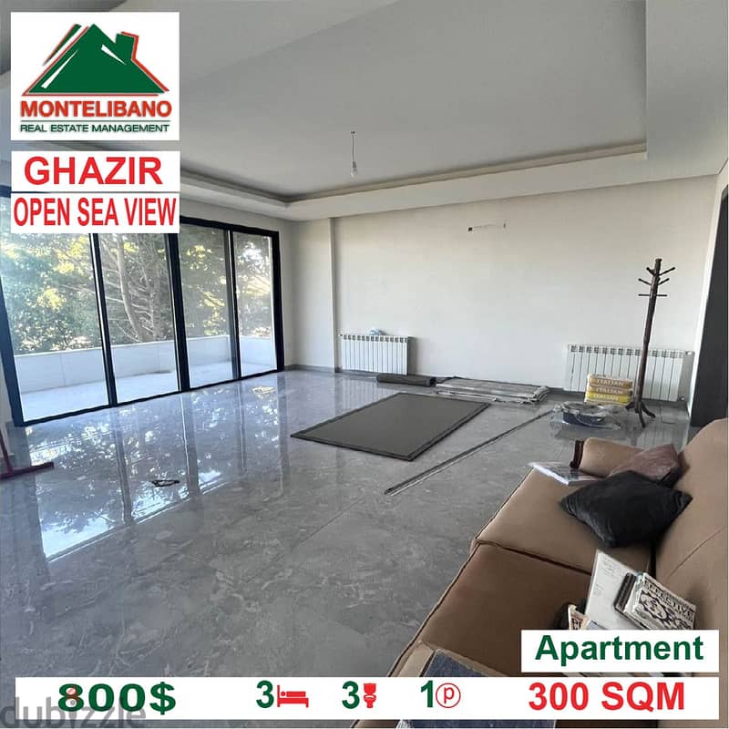 800$ Cash/Month!! Apartment For Rent In Ghazir!! Open Sea View!! 1