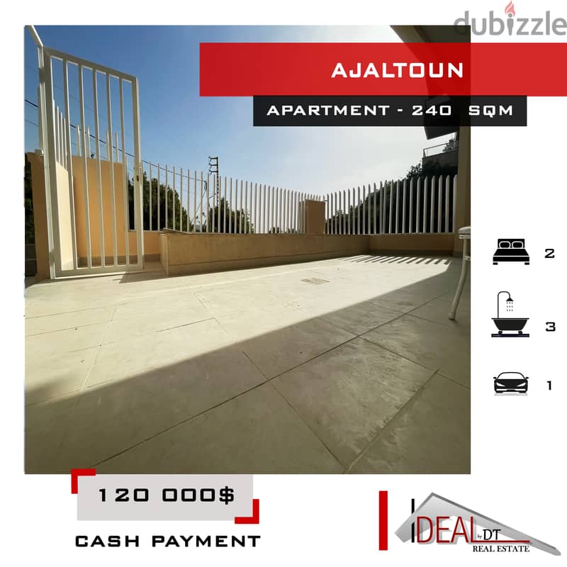 Apartment for sale in Ajaltoun 240 sqm ref#nw56356 0