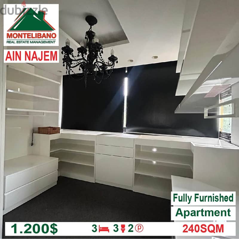 1200$!!! Fully Furnished Apartment for Rent located in Ain Najem 1