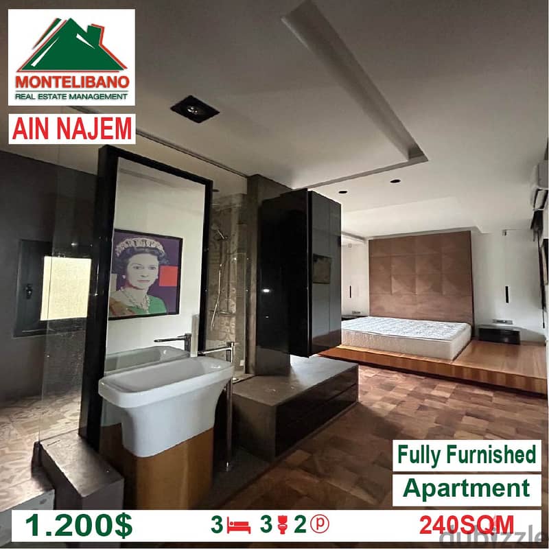 1200$!!! Fully Furnished Apartment for Rent located in Ain Najem 2
