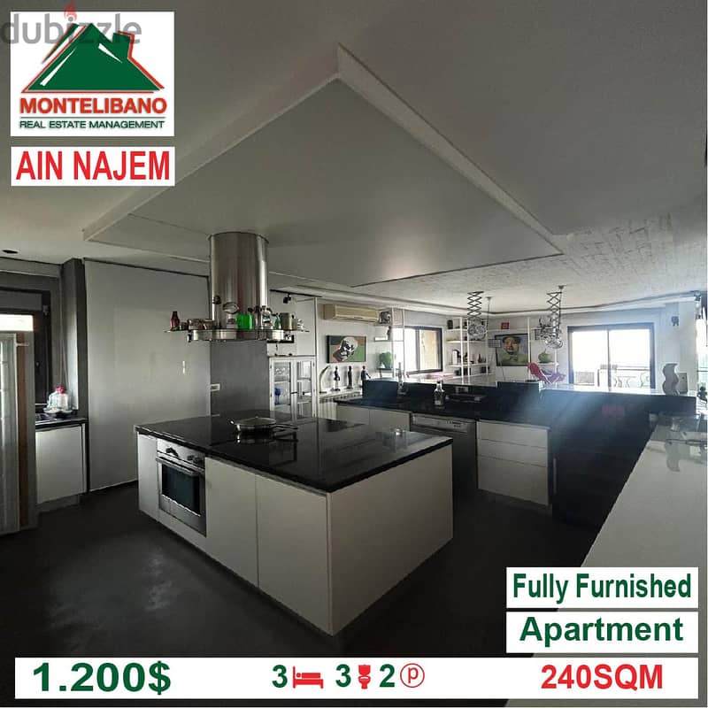 1200$!!! Fully Furnished Apartment for Rent located in Ain Najem 3