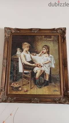 painting with antique frame