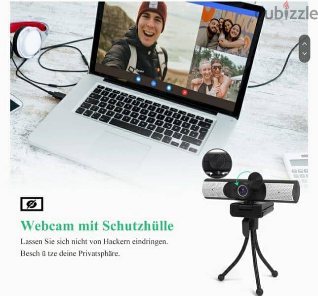 AIRCOVER 1080P Webcam with Stereo Mic, Speaker/3$ delivery 2