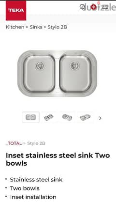 Teka-Spain Stylo Stainless Steel Sink with two bowls 0
