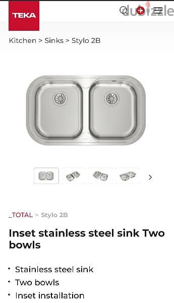 Teka-Spain Stylo Stainless Steel Sink with two bowls