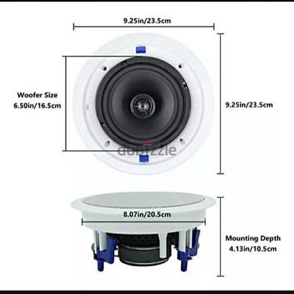 HERDIO 6.5" Ceiling Speakers &  Bluetooth 320 Watts 2-Way/3$ delivery 8