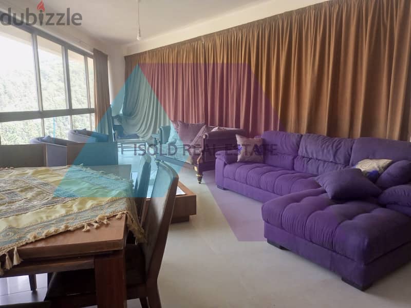 Furnished 250m2 duplex apartment+open mountain view for rent in Ghazir 4