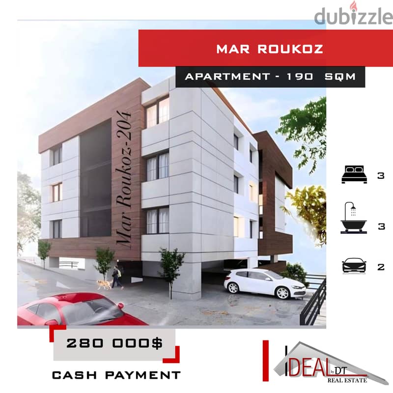 New Building , Apartment for sale in Mar Roukoz 190 sqm ref#chc2429 0