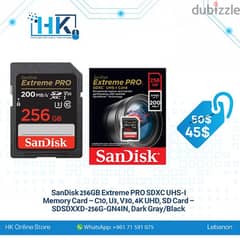 SanDisk 256GB Extreme PRO SDXC UHS-I Memory Card –