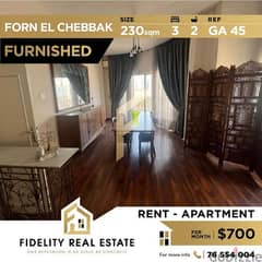 Apartment for rent in Furn El Chebbak - Furnished GA45 0