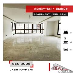 New Building, Apartment for sale in Beirut koraytem230 sqm ref#kj94100 0