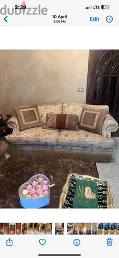 2 American style couches + marble table
