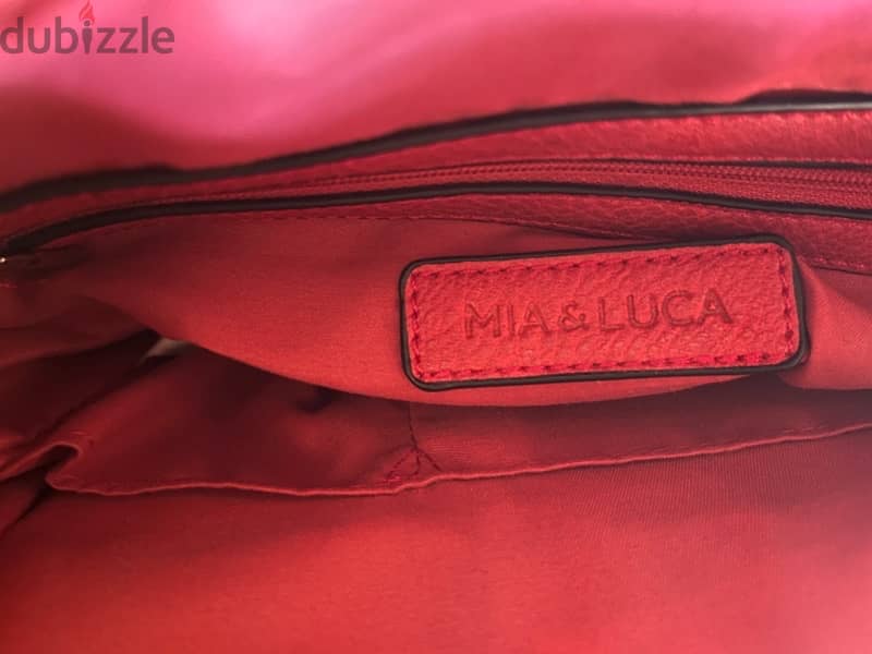 MIA & LUCA Red Leather Crossbody Bag 3