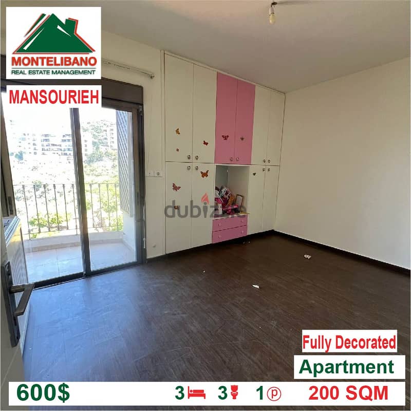 600$!!! Fully Decorated Apartment located in Mansourieh 3