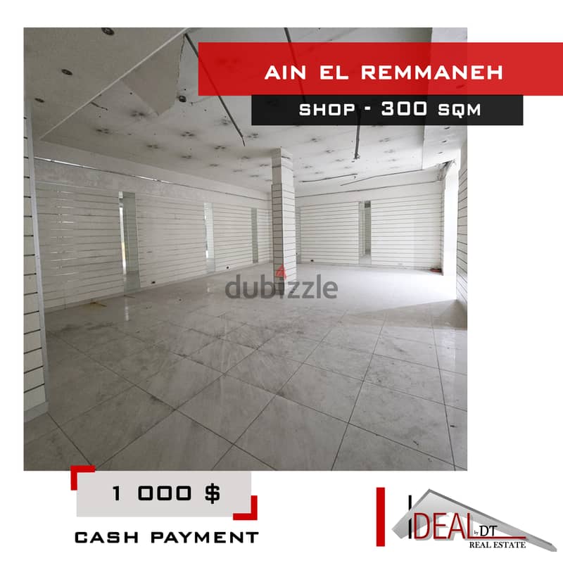 Shop for rent in Ain el Remmaneh 300 sqm ref#jpt22139 0