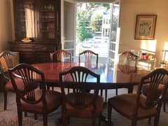 Regency Dining table with 8 chairs