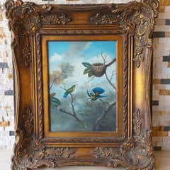 painting acrylic wood frame 70x60 cm