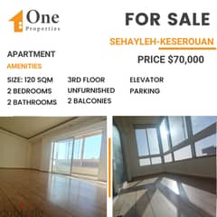 Apartment for SALE, in SEHAYLEH/KESEROUAN, WITH A NICE VIEW.