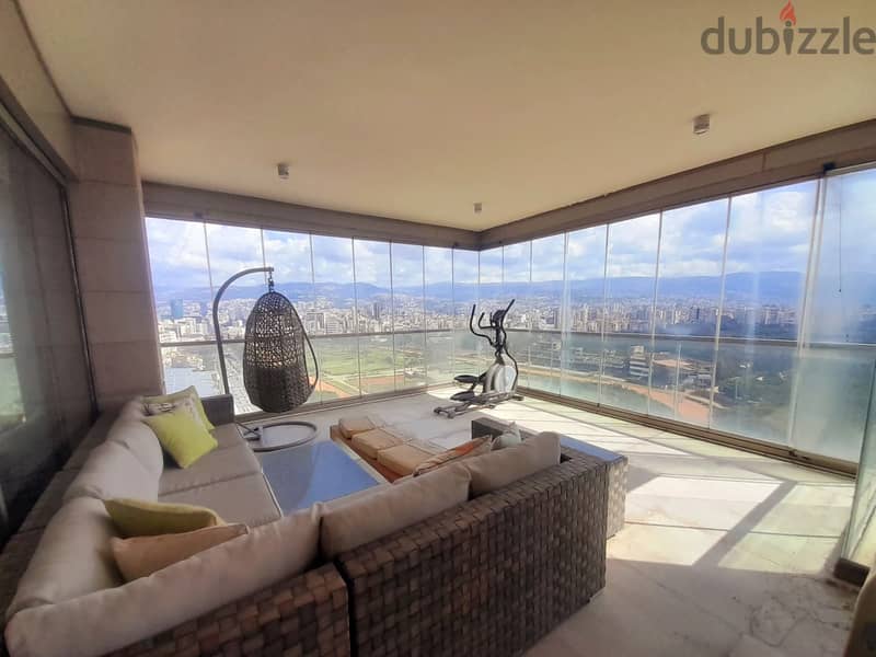Elegant Furnished Apartment with Panoramic View for Rent in Mathaf 1